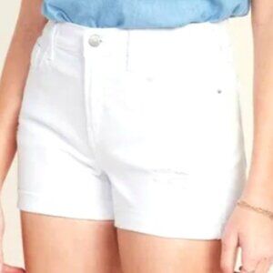 Old Navy Solid White Jean Shorts Women Size 12 NWOT